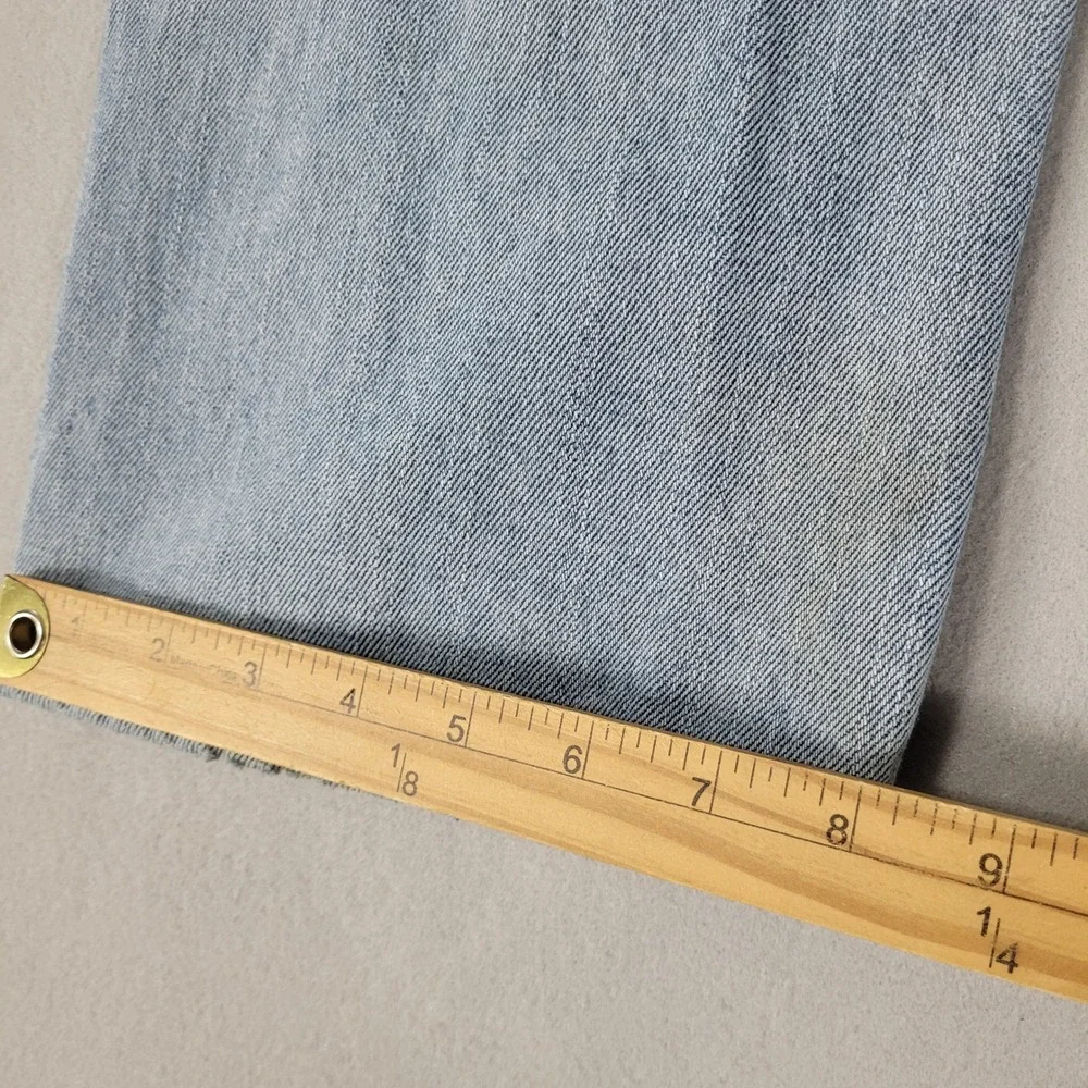 Levi 505 Jeans Mens Size 38x30 Blue Light Wash Straight Leg Distressed Stains